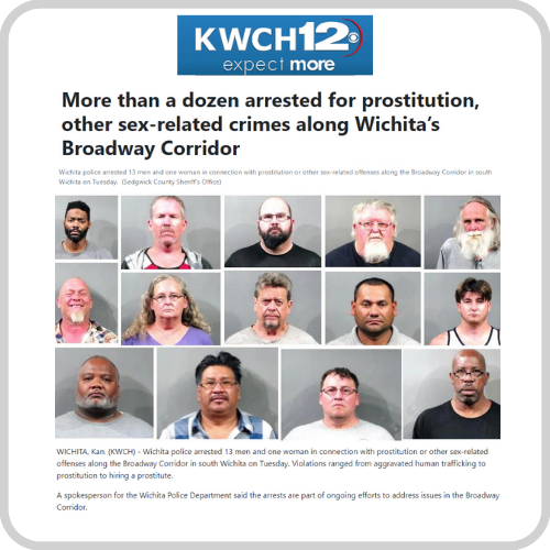 More than a dozen arrested for prostitution, other sex-related crimes along Wichita’s Broadway Corridor